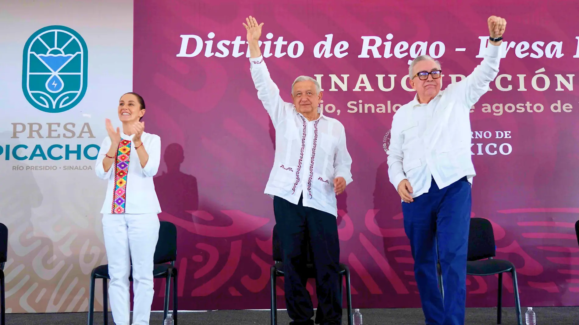 claudia sheinbaum amlo y rocha moya en sinaloa_